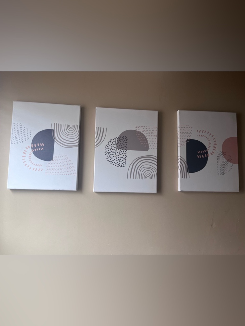 Abstract Neutral Canvas Wall Art - Taupe and Light Gray